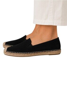 Naturalizer Soul Every Black Leather Espadrille Flats Women’s 8.5